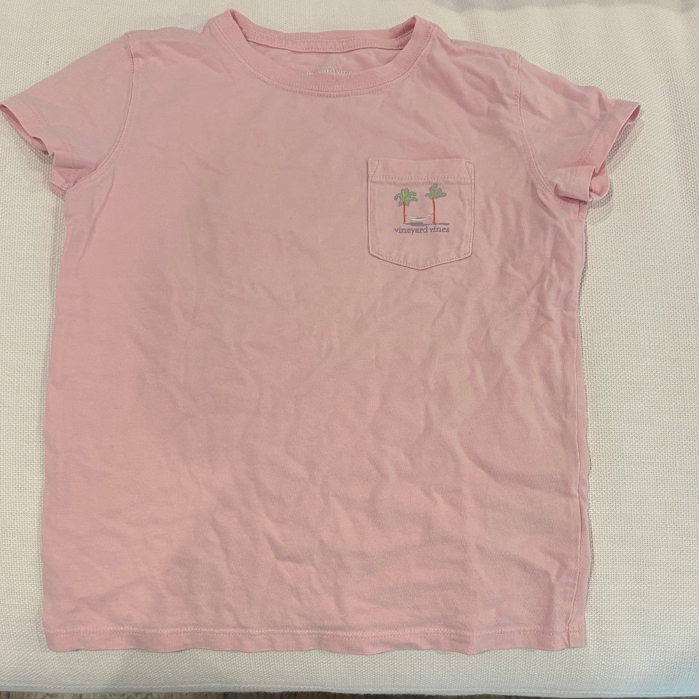 Vineyard Vines Light Pink Kids Tee with Pocket
